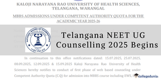 Telangana NEET UG Phase 1 Counselling 2025 Begins; Apply Online Before Sept 18
